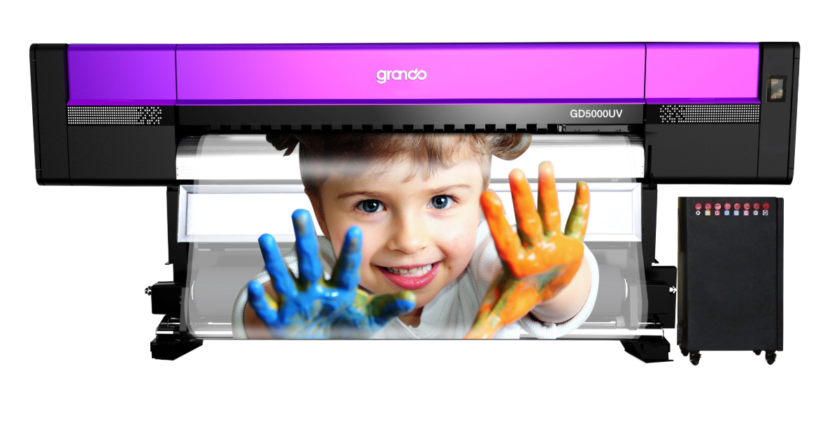 1.8m LED-UV Inkjet printer with five Ricoh Gen5i print Heads